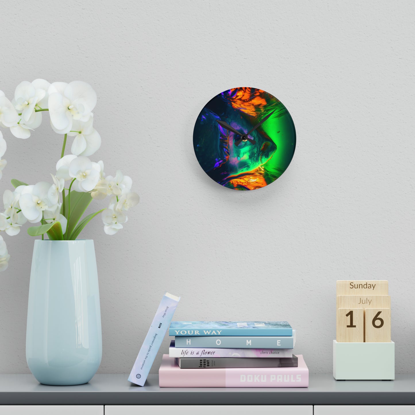 Acrylic Wall Clock Florescent Glow 1