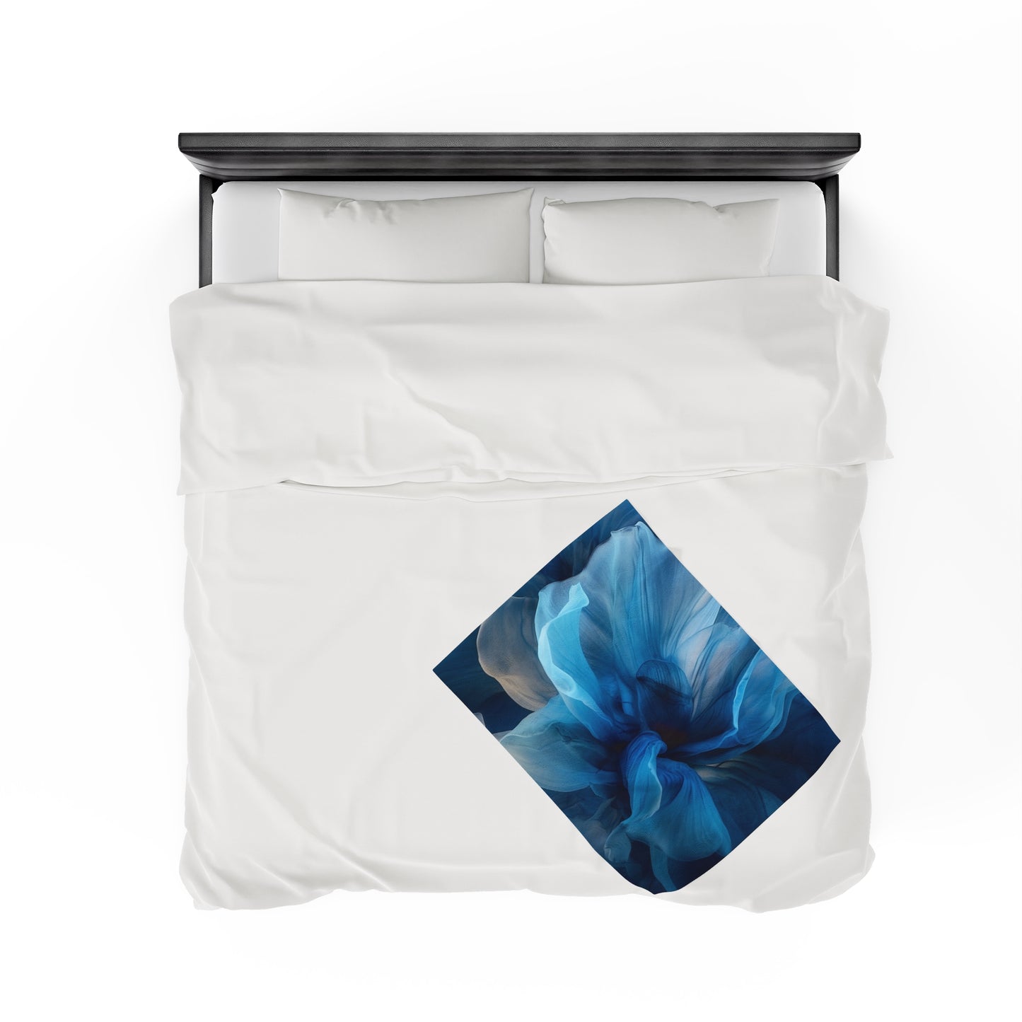 Velveteen Plush Blanket Blue Tluip Abstract 2