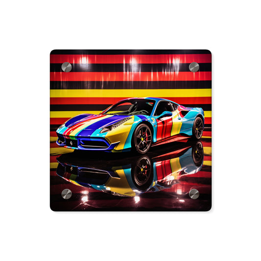 Acrylic Wall Art Panels Hyper Colorfull Ferrari 2