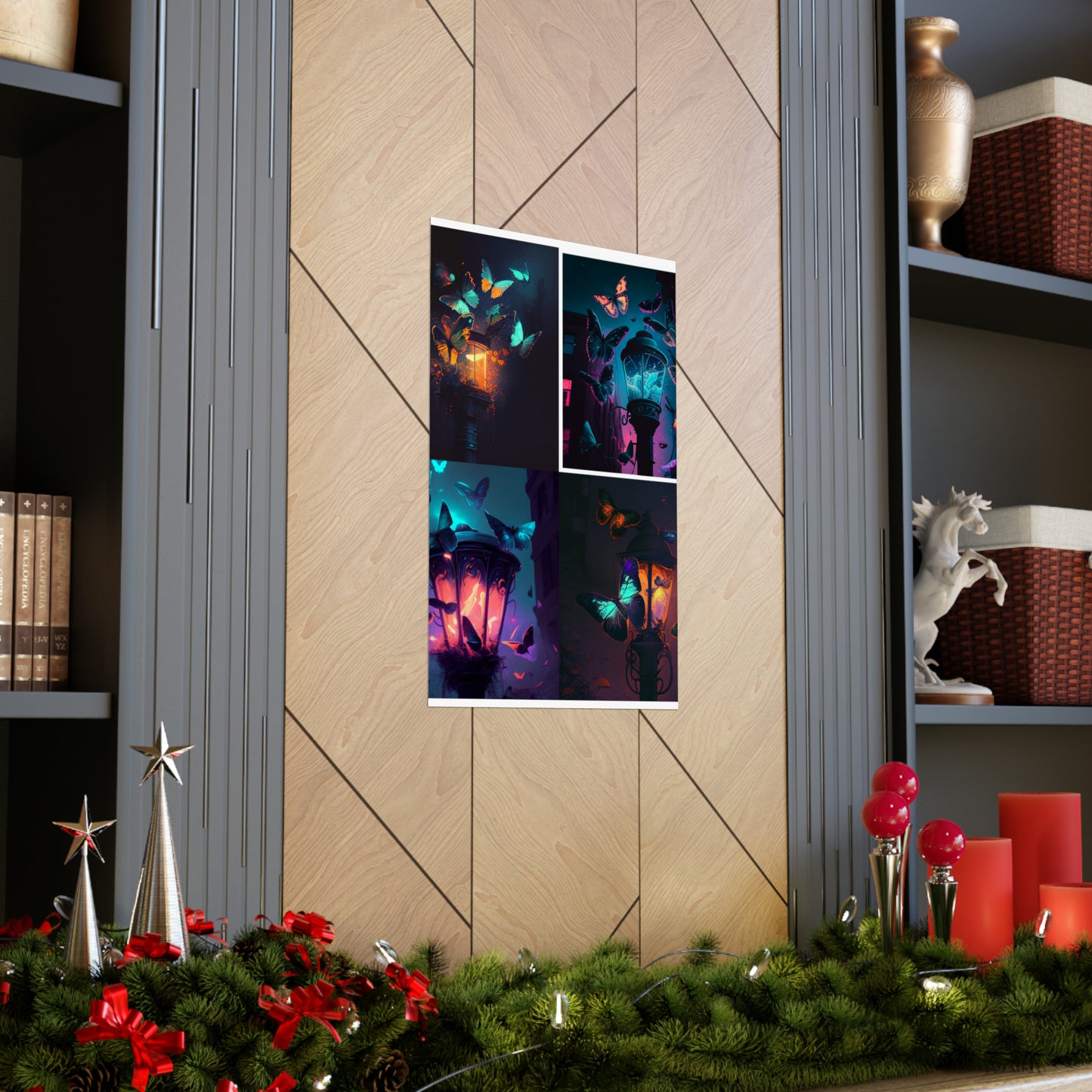 Premium Matte Vertical Posters Street Light Butterfly 5