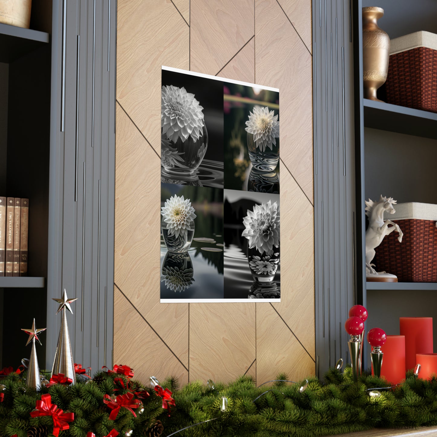 Premium Matte Vertical Posters White Dahlia 5