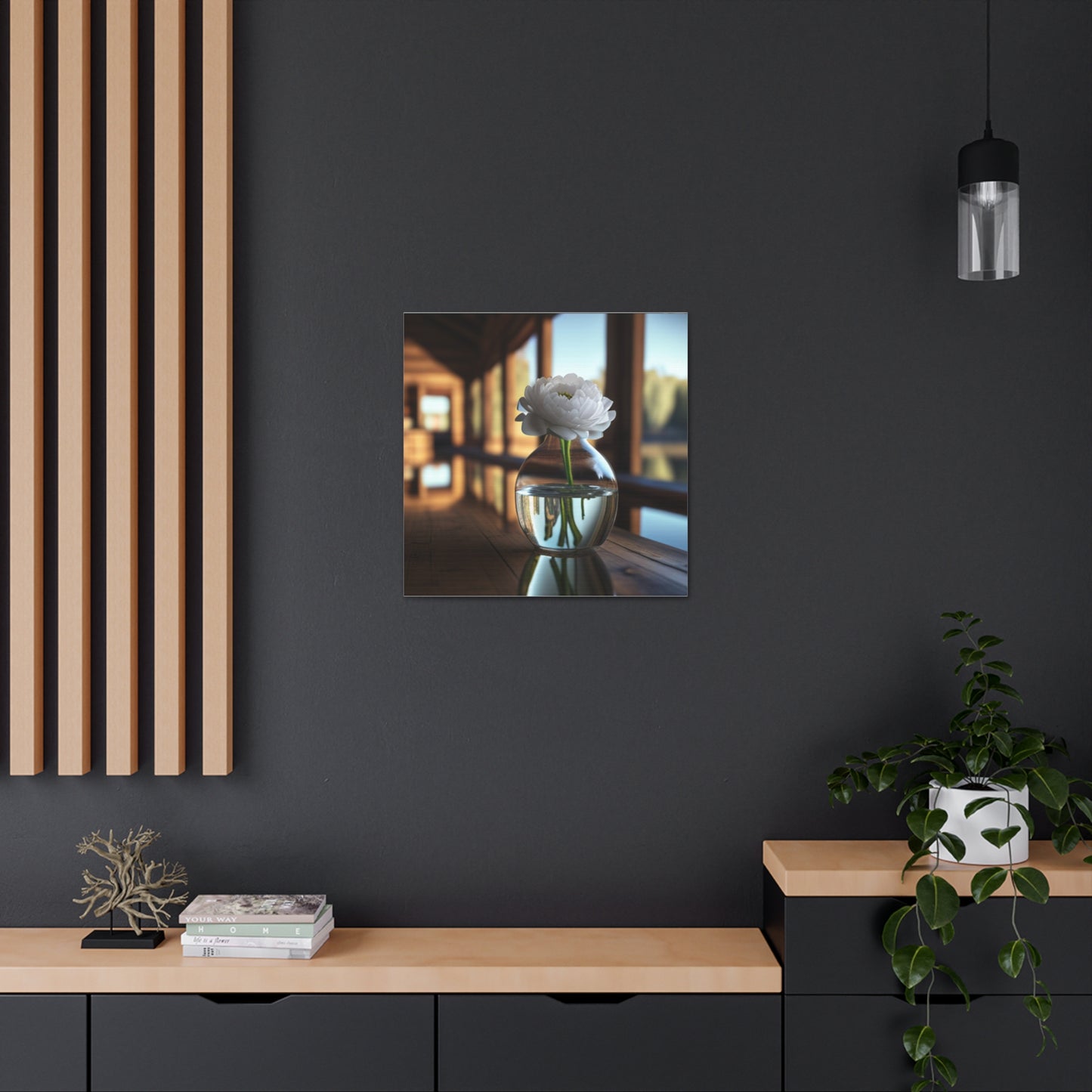 Canvas Gallery Wraps White Peony glass vase 3