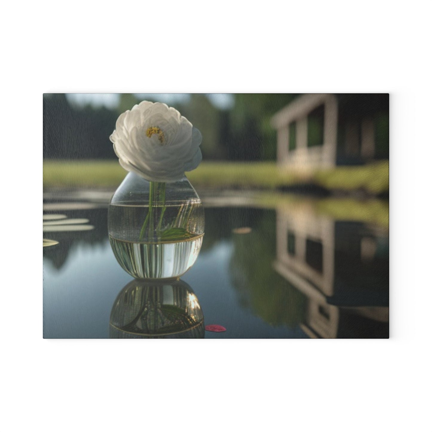 Glass Cutting Board White Peony glass vase 1