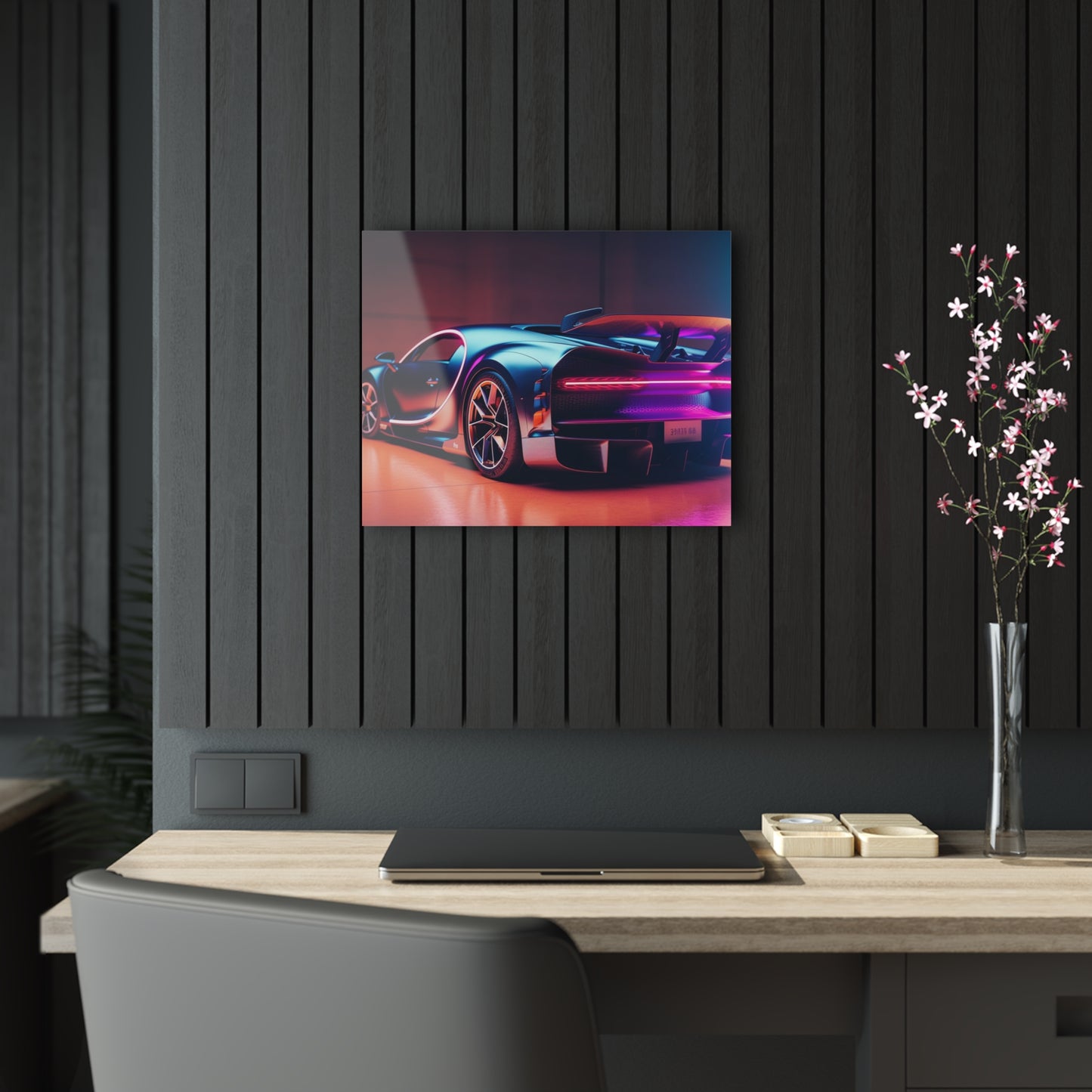 Acrylic Prints Hyper Bugatti Neon Chiron 2