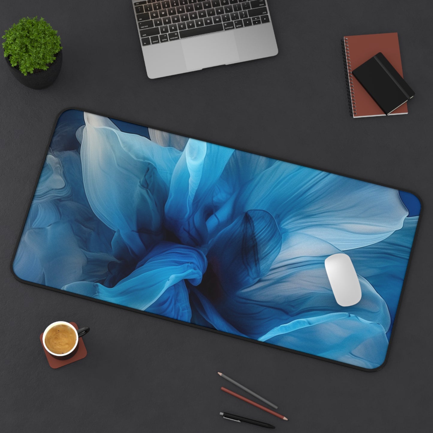 Desk Mat Blue Tluip Abstract 2