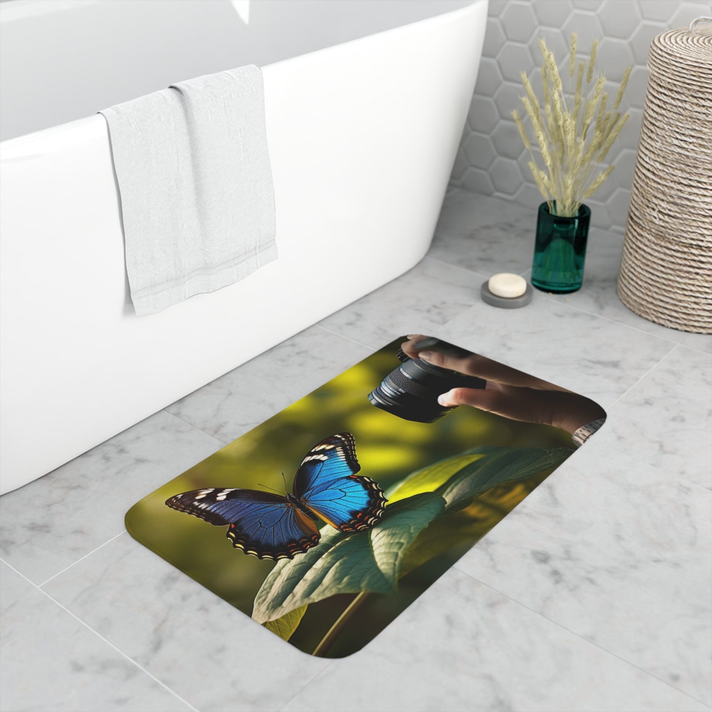 Memory Foam Bath Mat Jungle Butterfly 3