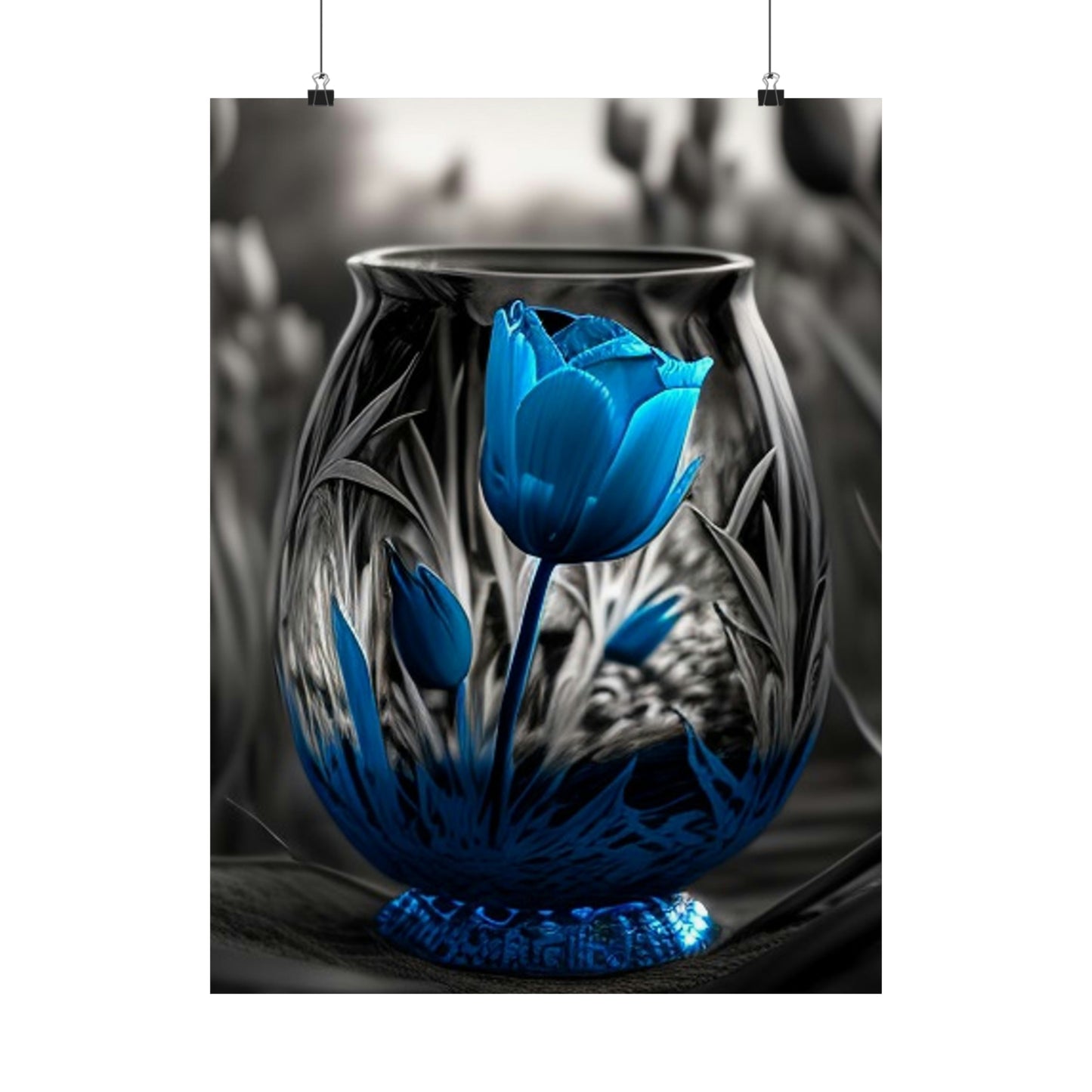 Premium Matte Vertical Posters Tulip Blue 3