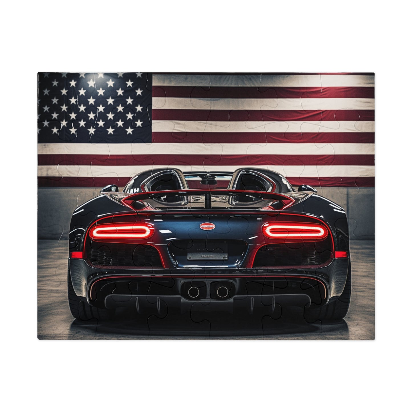 Jigsaw Puzzle (30, 110, 252, 500,1000-Piece) American Flag Background Bugatti 4