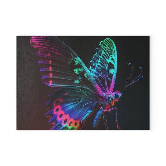 Glass Cutting Board Raw Hyper Color Butterfly 1