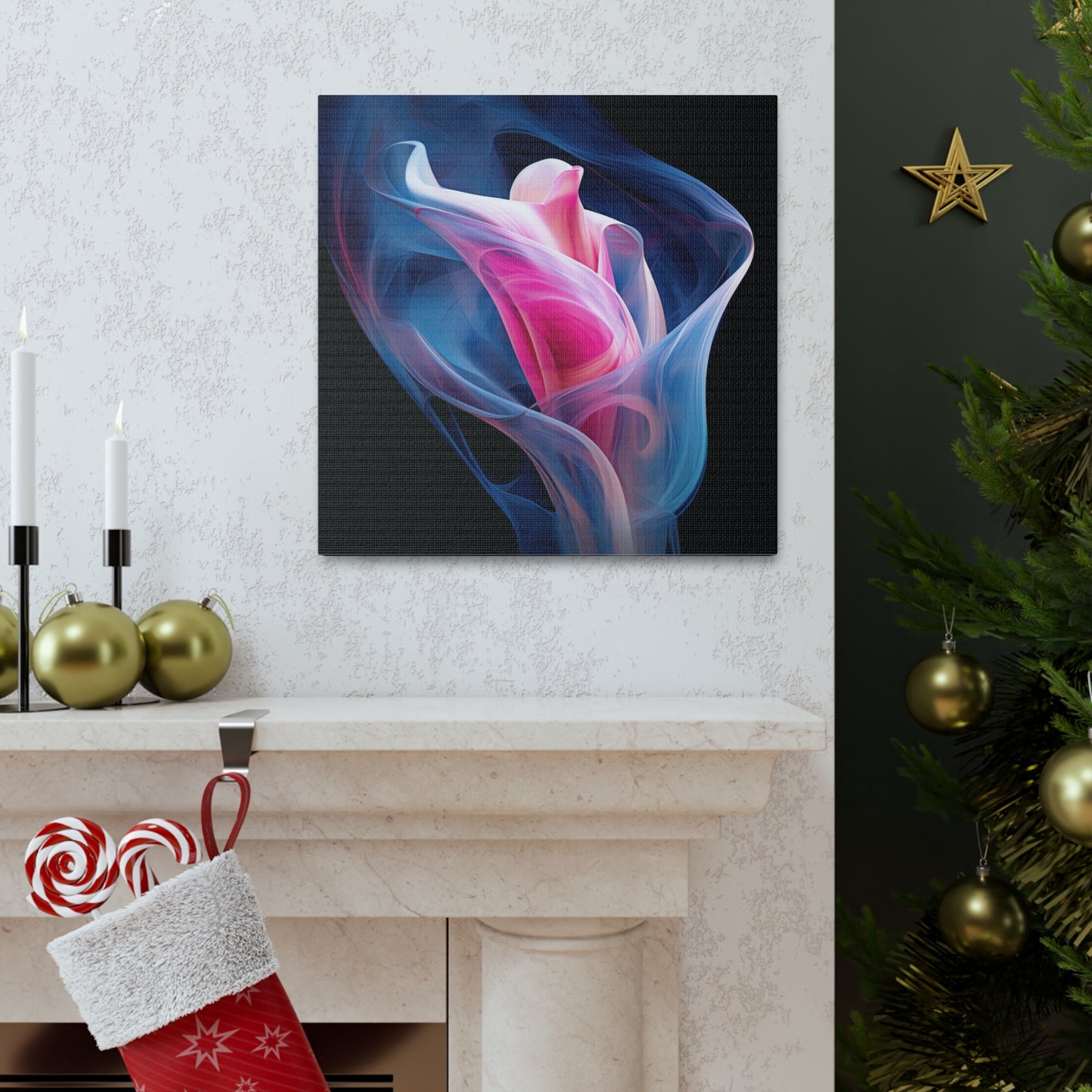 Canvas Gallery Wraps Pink & Blue Tulip Rose 3
