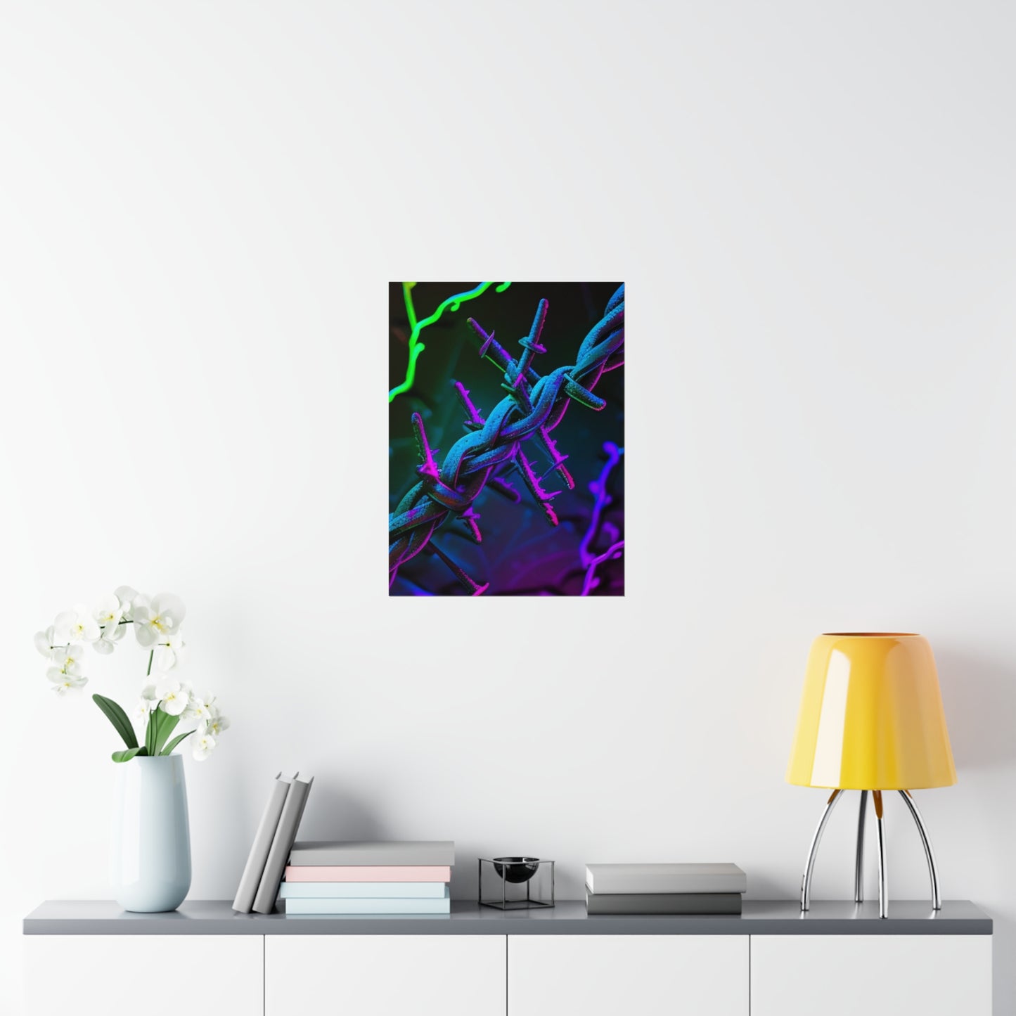 Premium Matte Vertical Posters Macro Neon Barbs 4