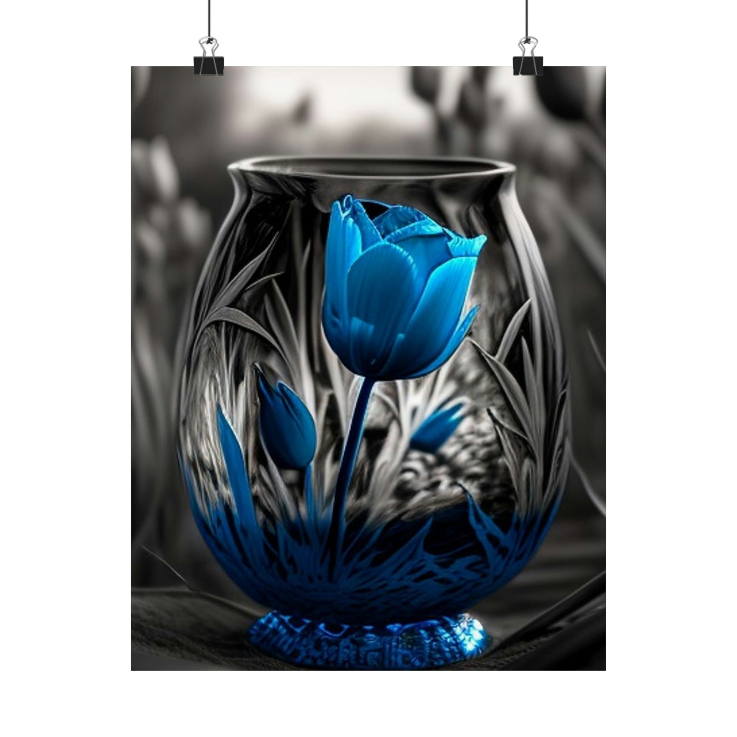 Premium Matte Vertical Posters Tulip Blue 3