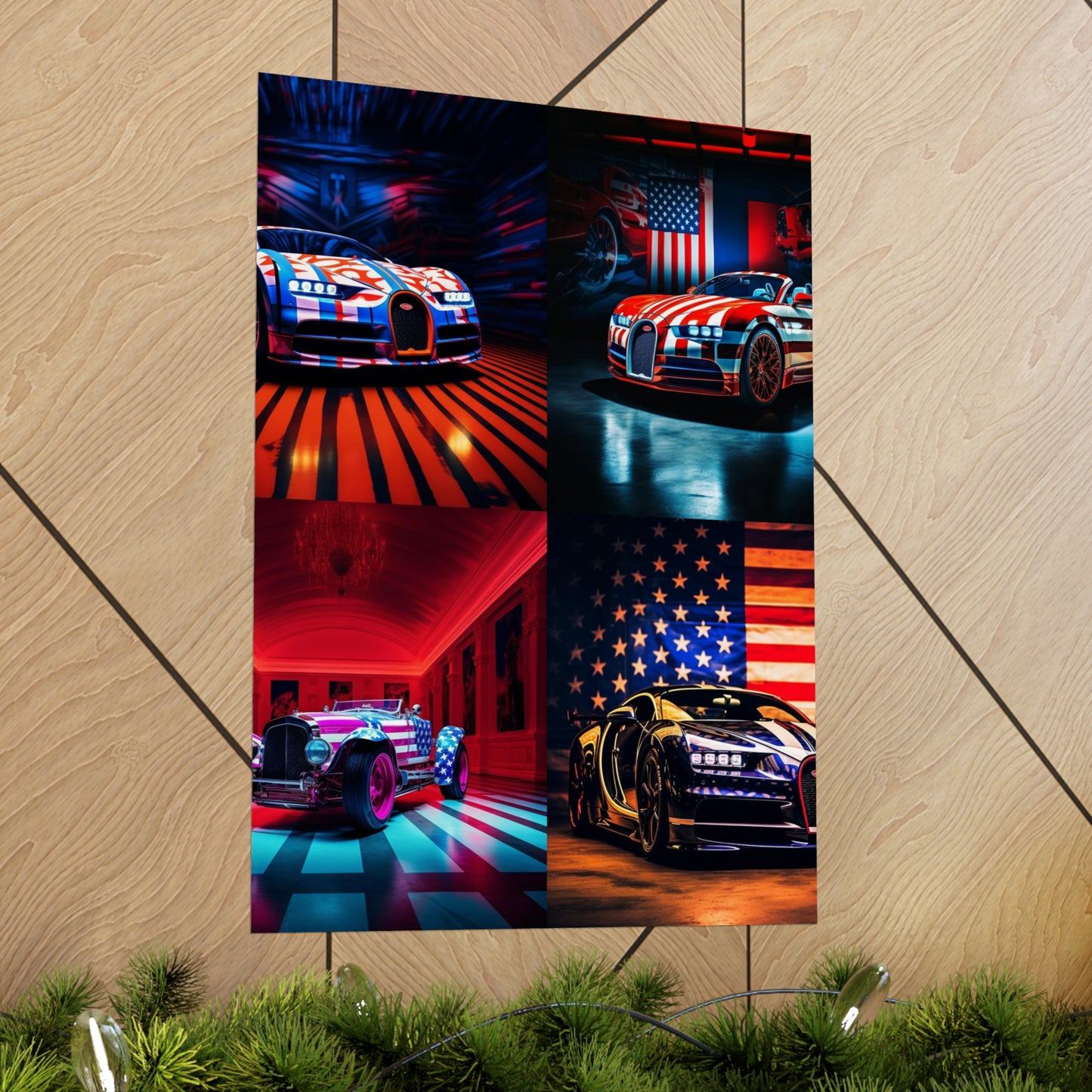 Premium Matte Vertical Posters Macro Bugatti American Flag 5