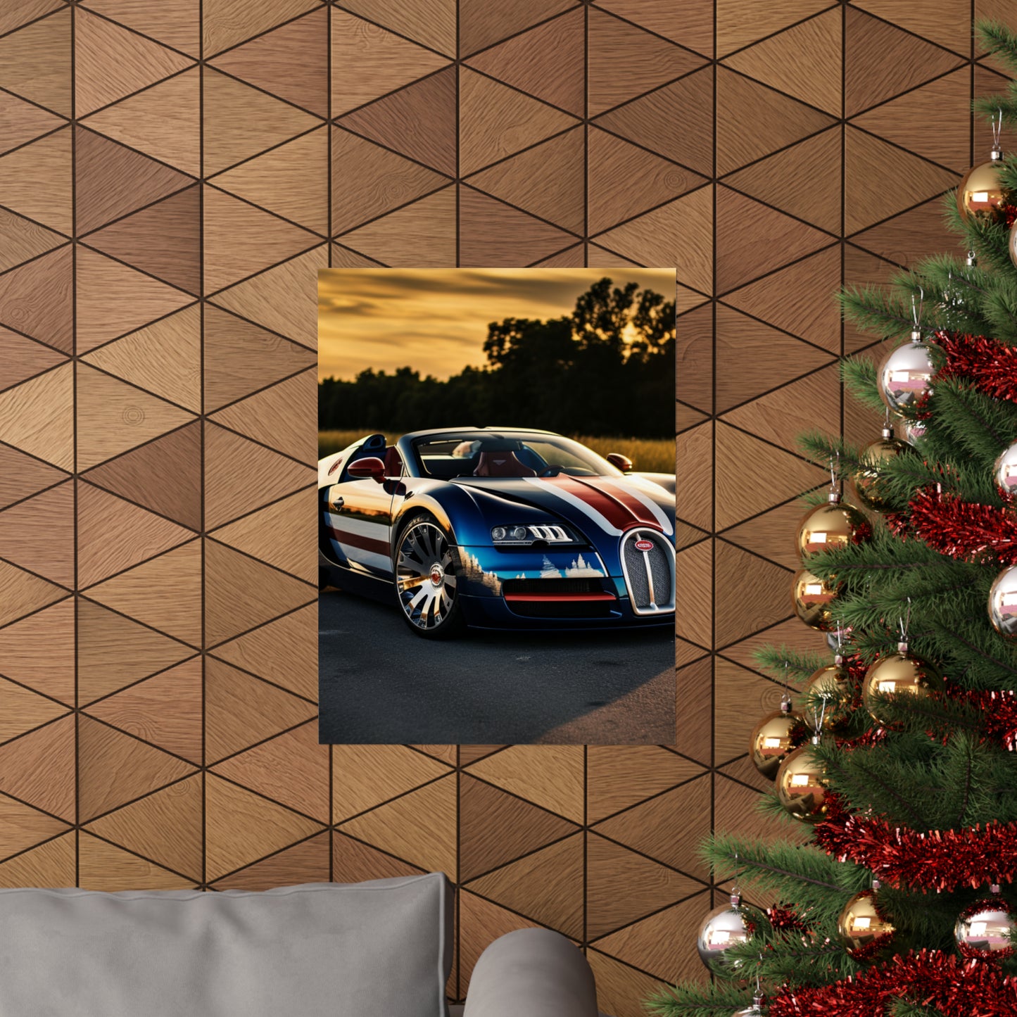 Premium Matte Vertical Posters Bugatti Flag American 3