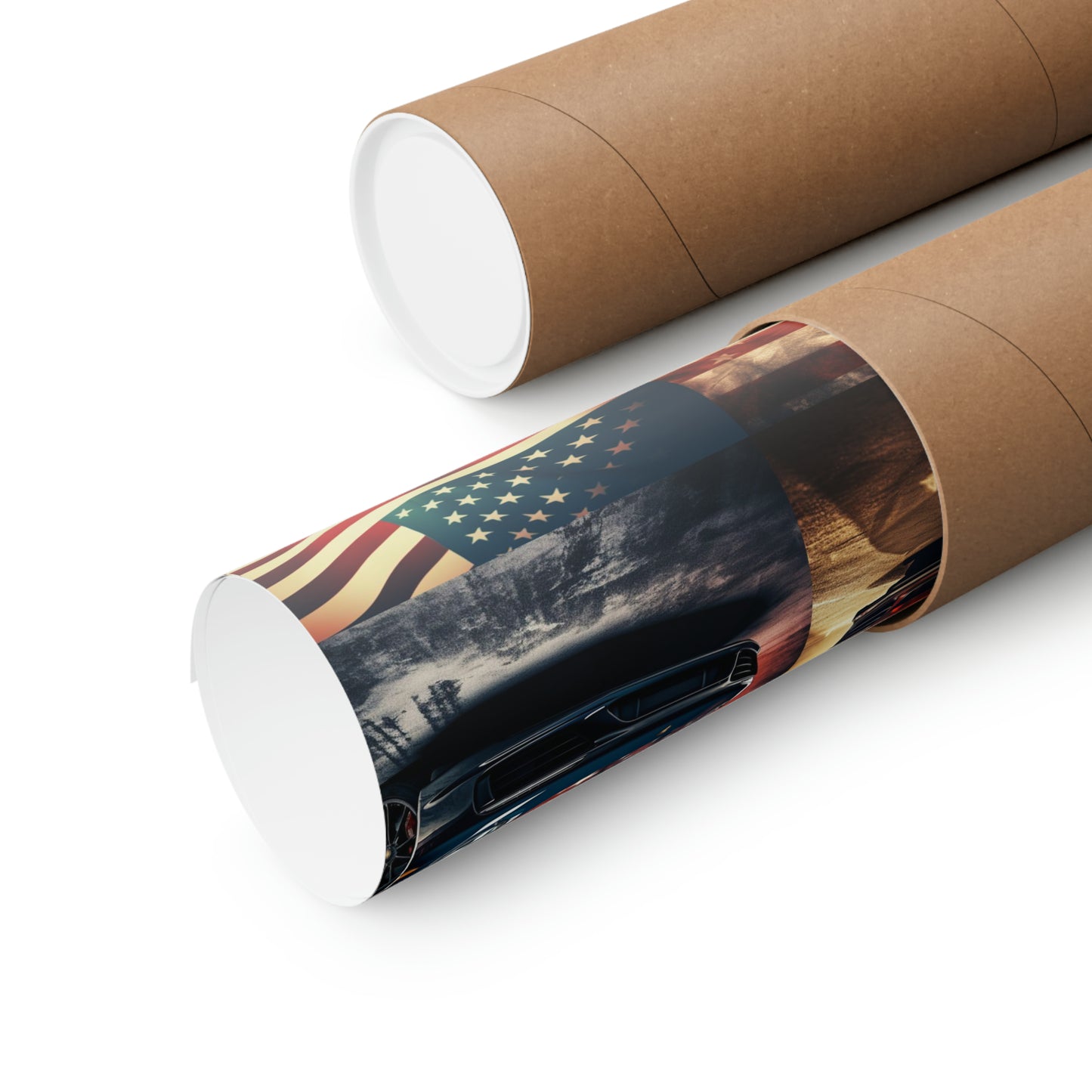 Premium Matte Vertical Posters Abstract American Flag Background Porsche 5