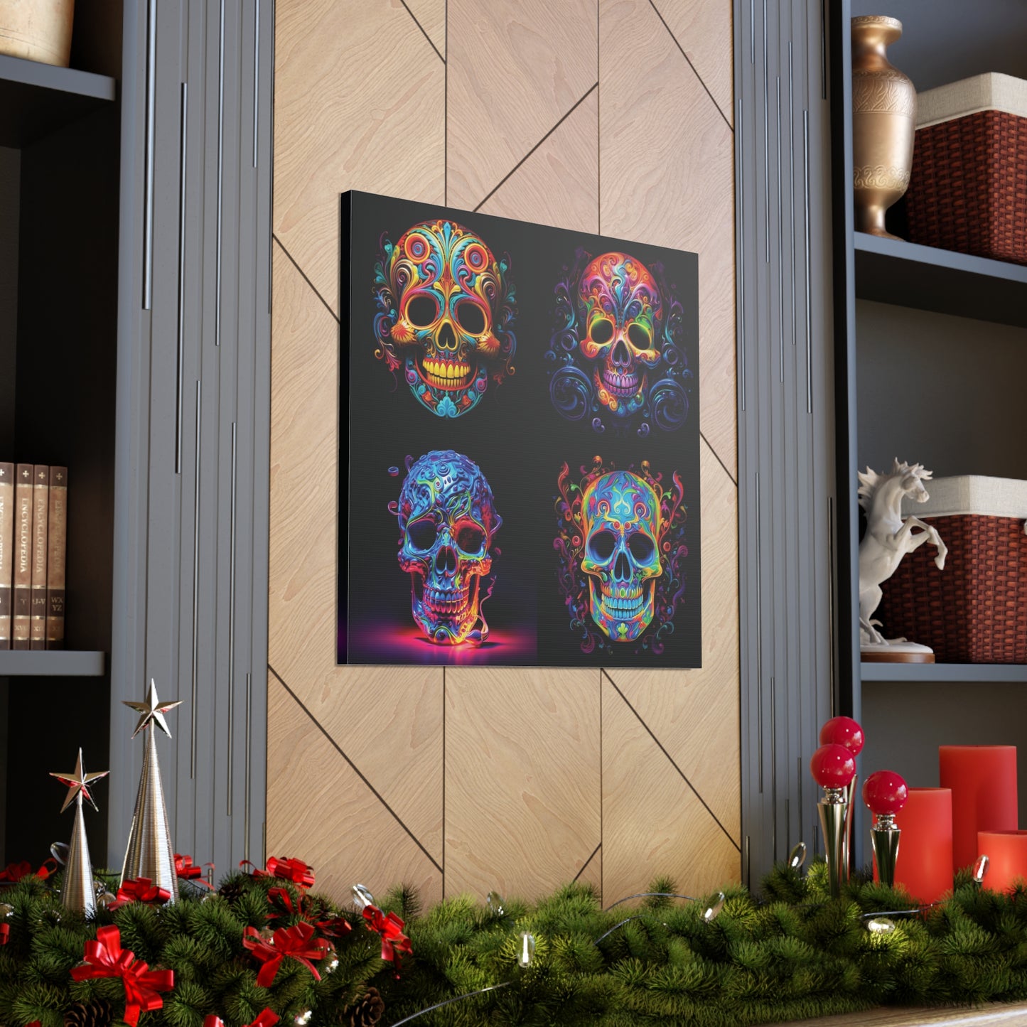 Canvas Gallery Wraps Macro Skull Color 5