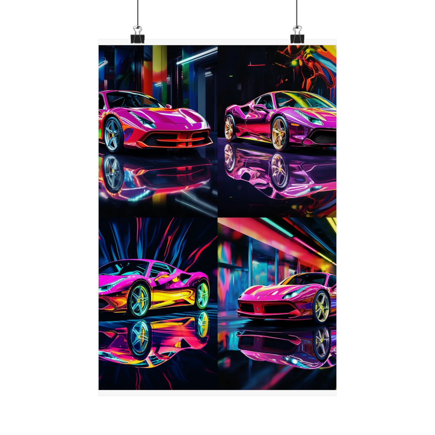 Premium Matte Vertical Posters Pink Macro Ferrari 5