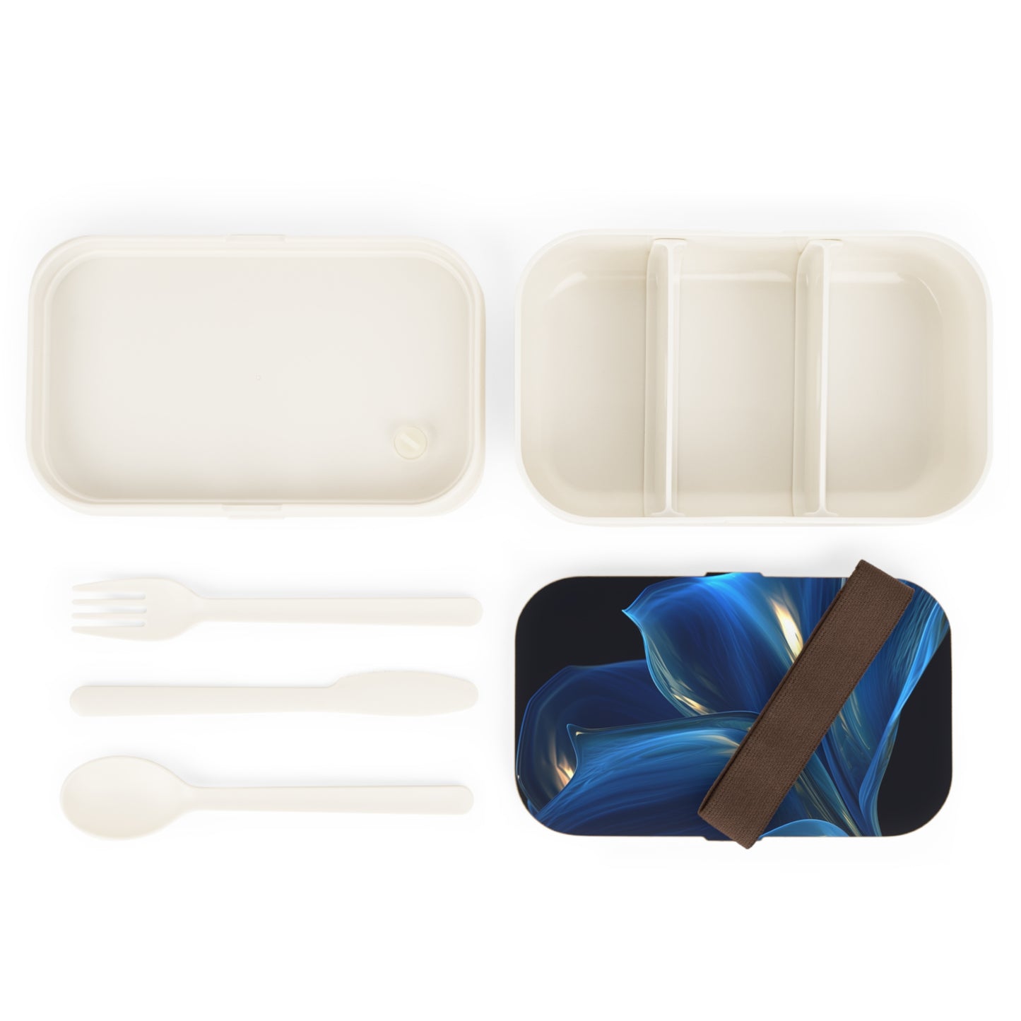 Bento Lunch Box Abstract Blue Tulip 1