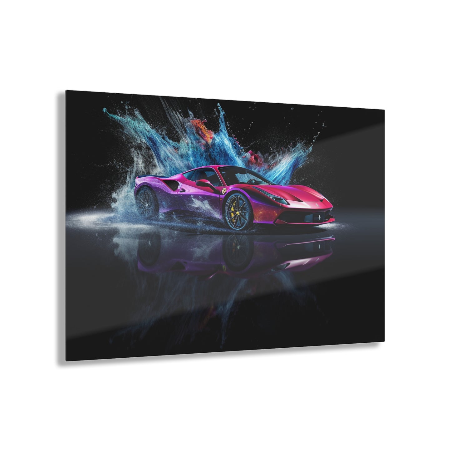 Acrylic Prints Ferrari Water Splash 4