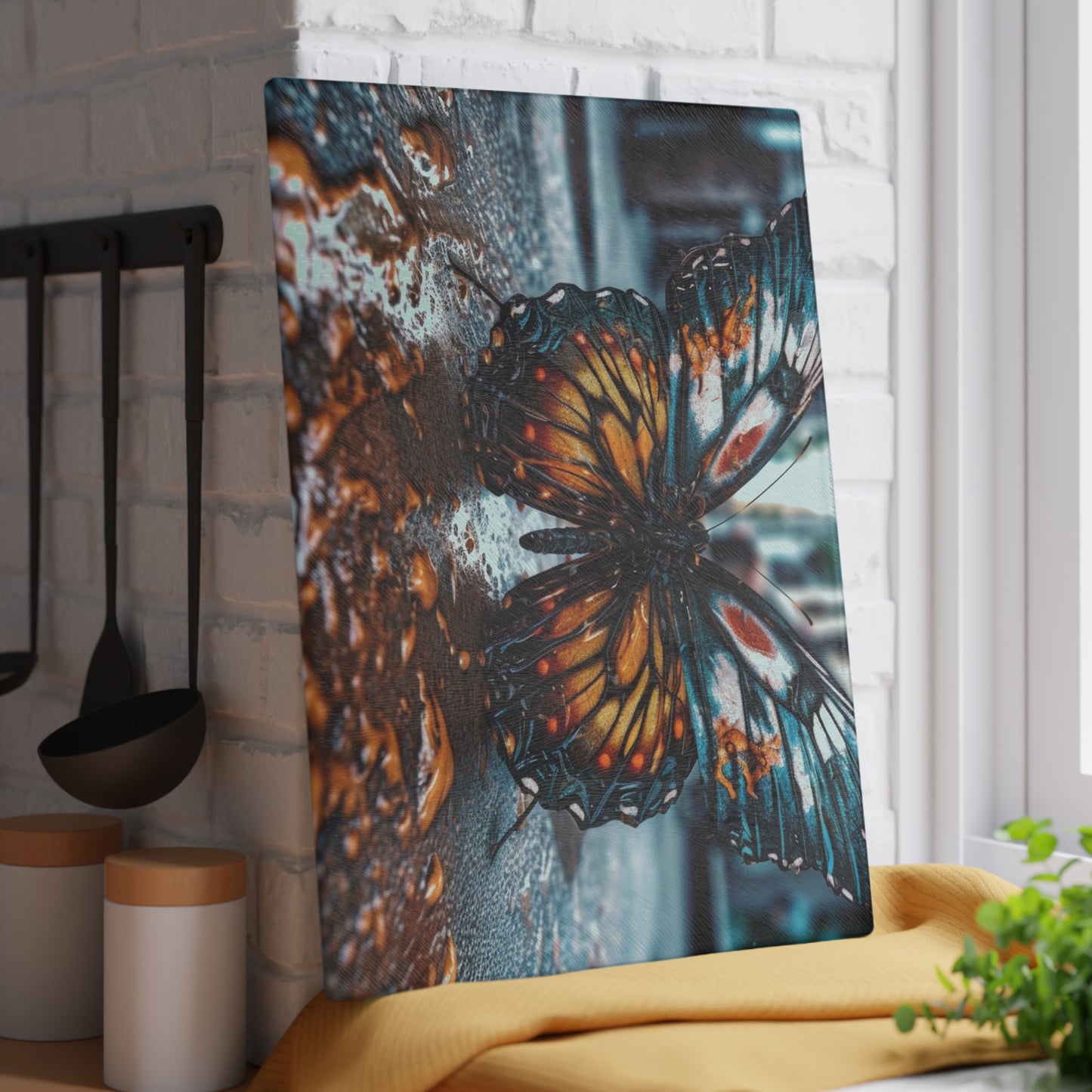 Glass Cutting Board Water Butterfly Street 3