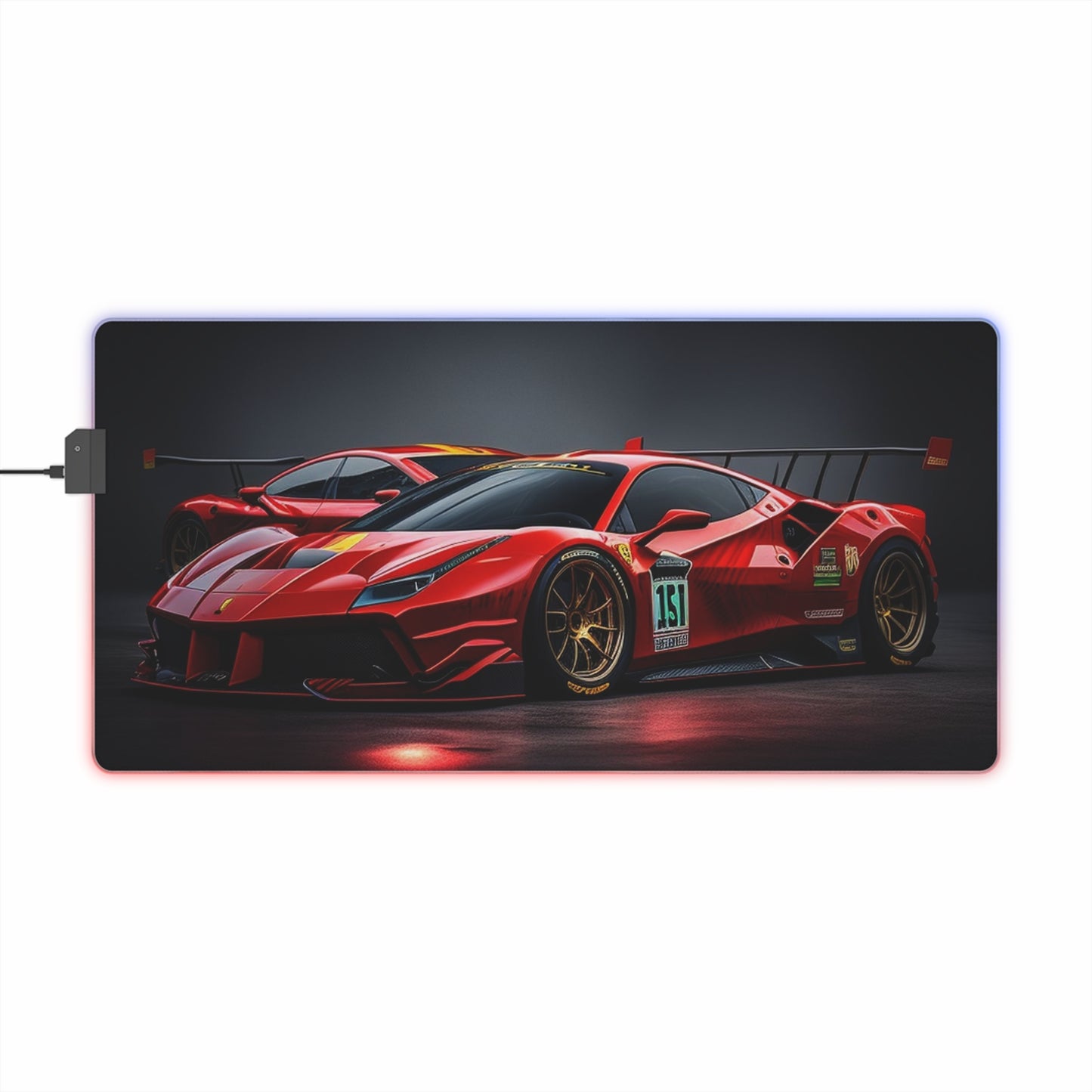 LED Gaming Mouse Pad Ferrari Red 2