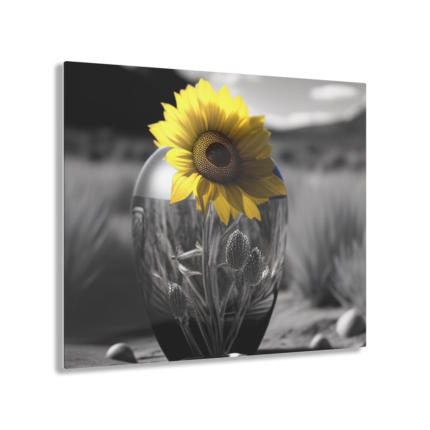 Acrylic Prints Yellw Sunflower in a vase 3