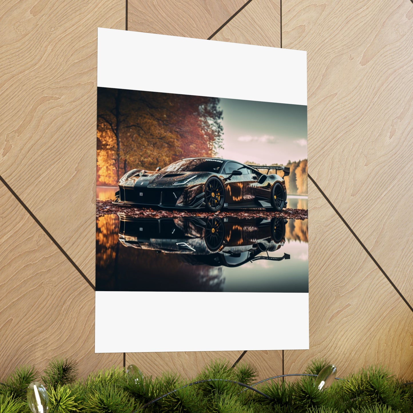 Premium Matte Vertical Posters Ferrari Lake 1