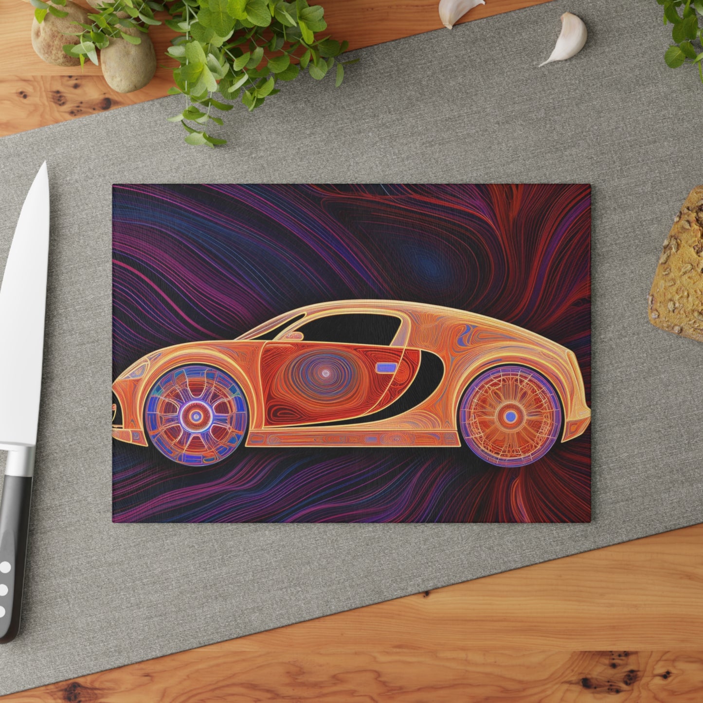 Glass Cutting Board Bugatti Abstract Concept 2