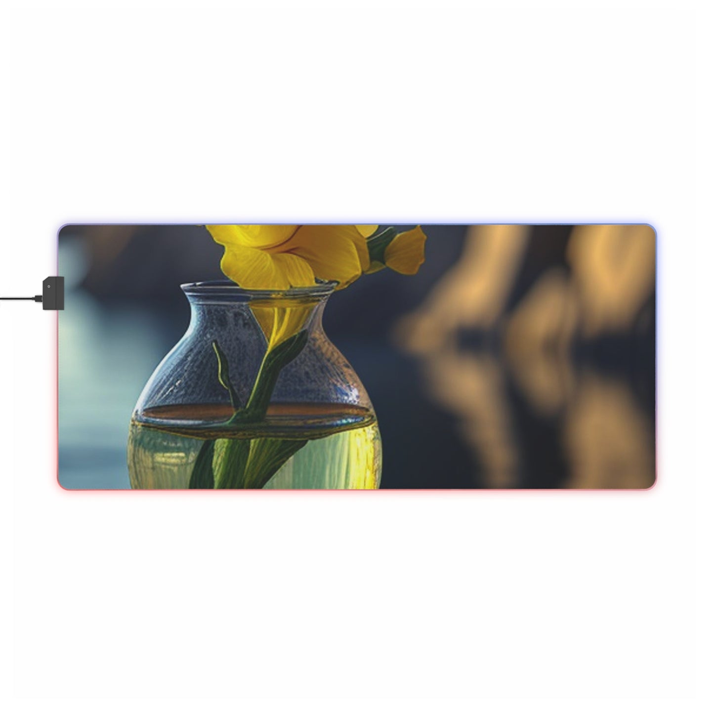 LED Gaming Mouse Pad Yellow Gladiolus glass 3