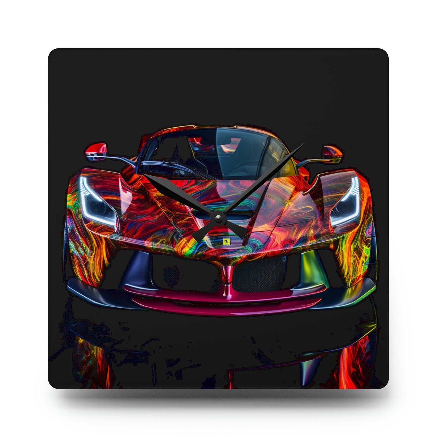 Acrylic Wall Clock Ferrari Neon 3