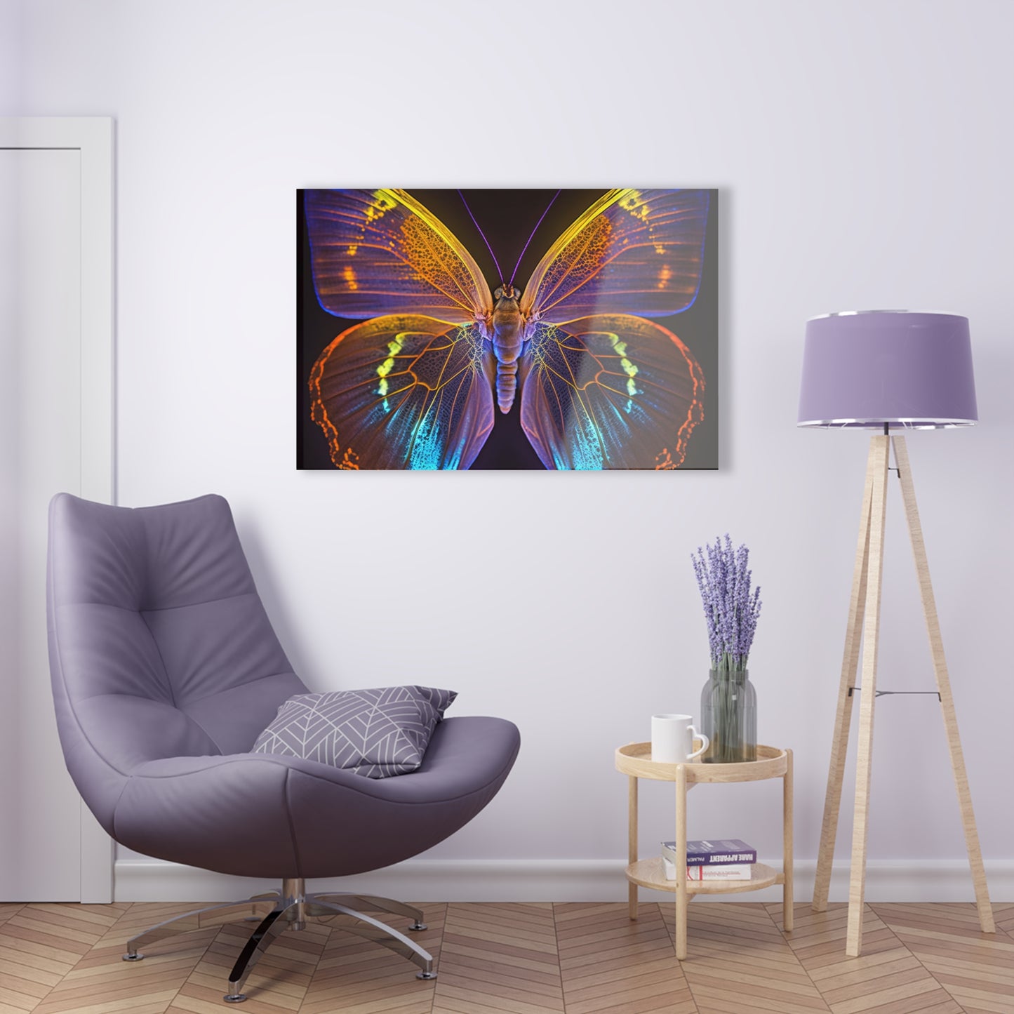 Acrylic Prints Neon Butterfly Flair 2