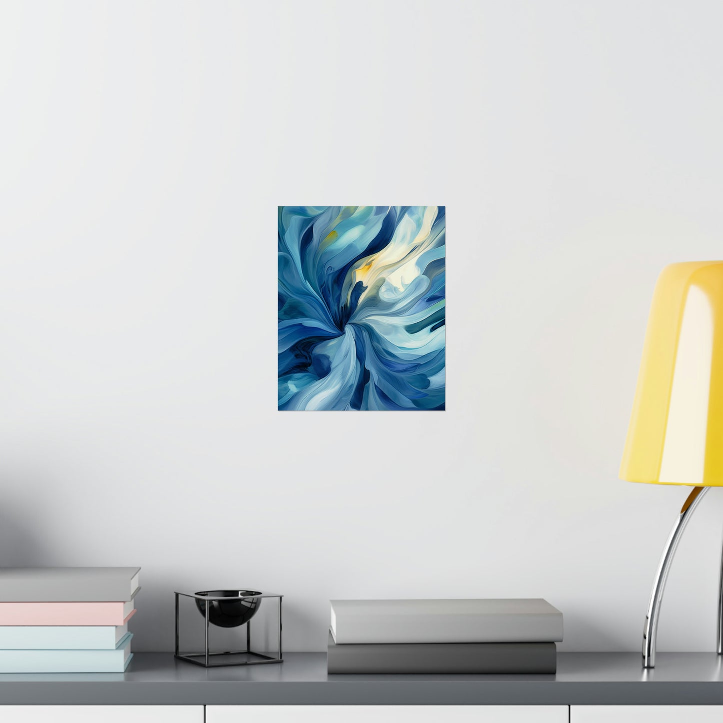 Premium Matte Vertical Posters Blue Tluip Abstract 4