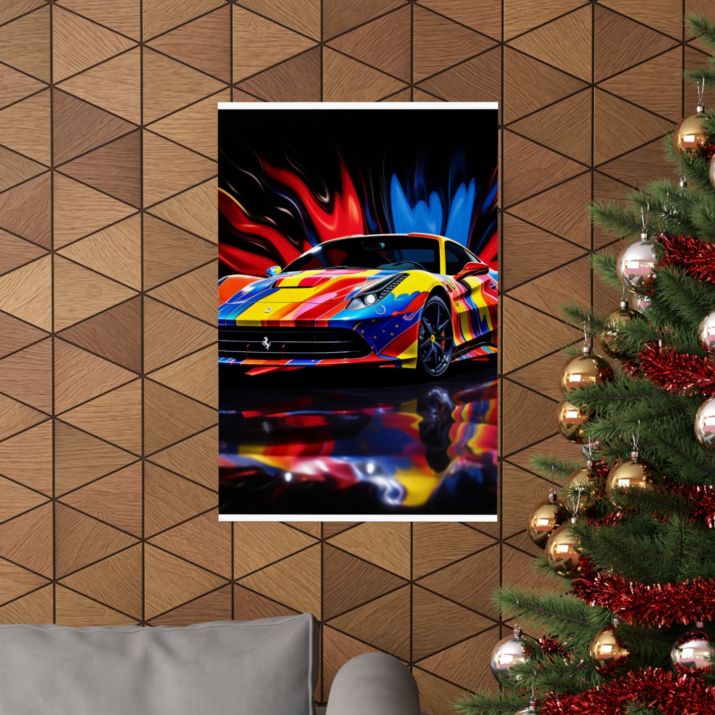 Premium Matte Vertical Posters Hyper Colorfull Ferrari 1