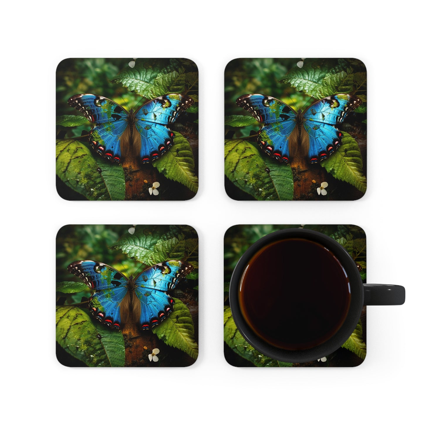 Corkwood Coaster Set Jungle Butterfly 2