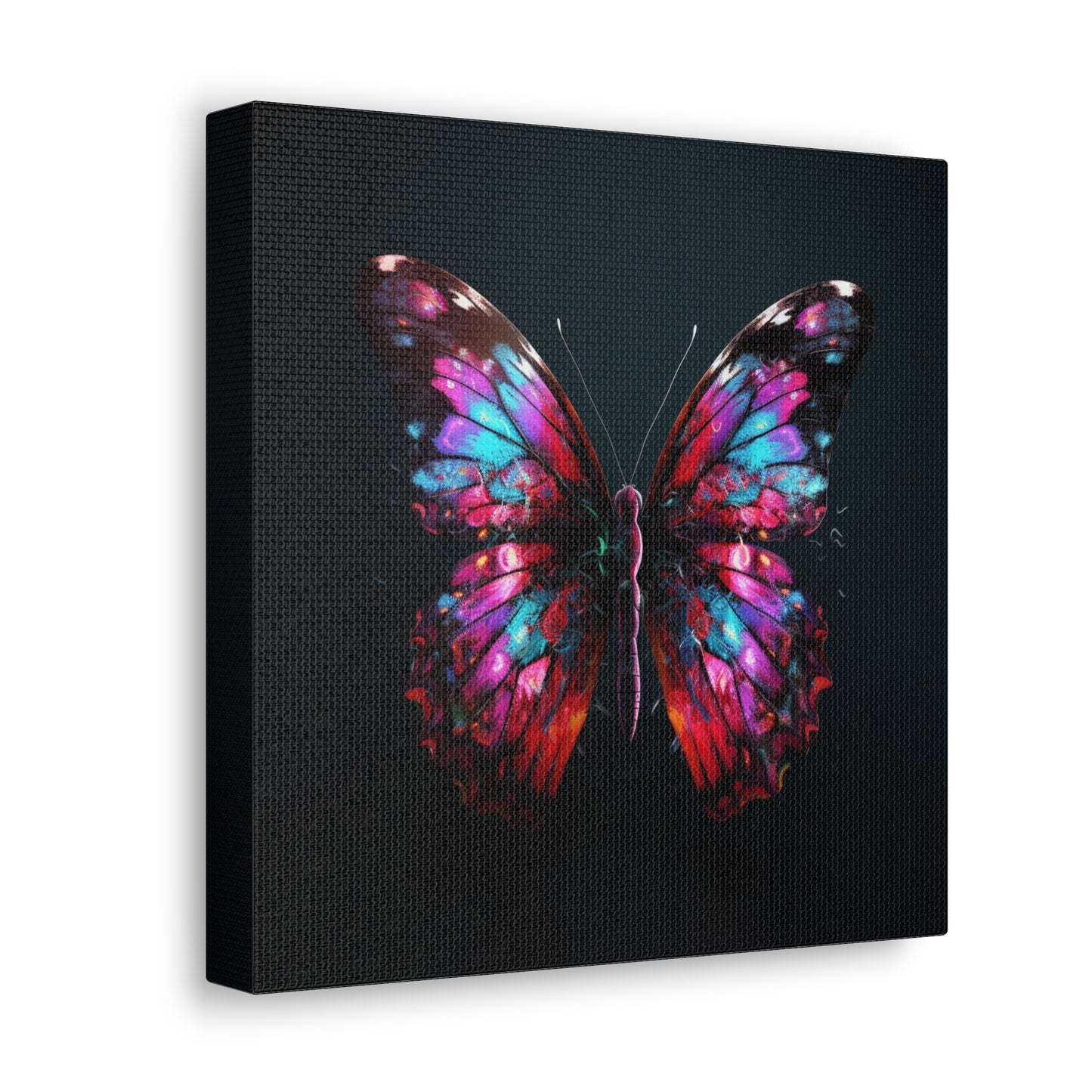 Canvas Gallery Wraps Hyper Colorful Butterfly Macro 3