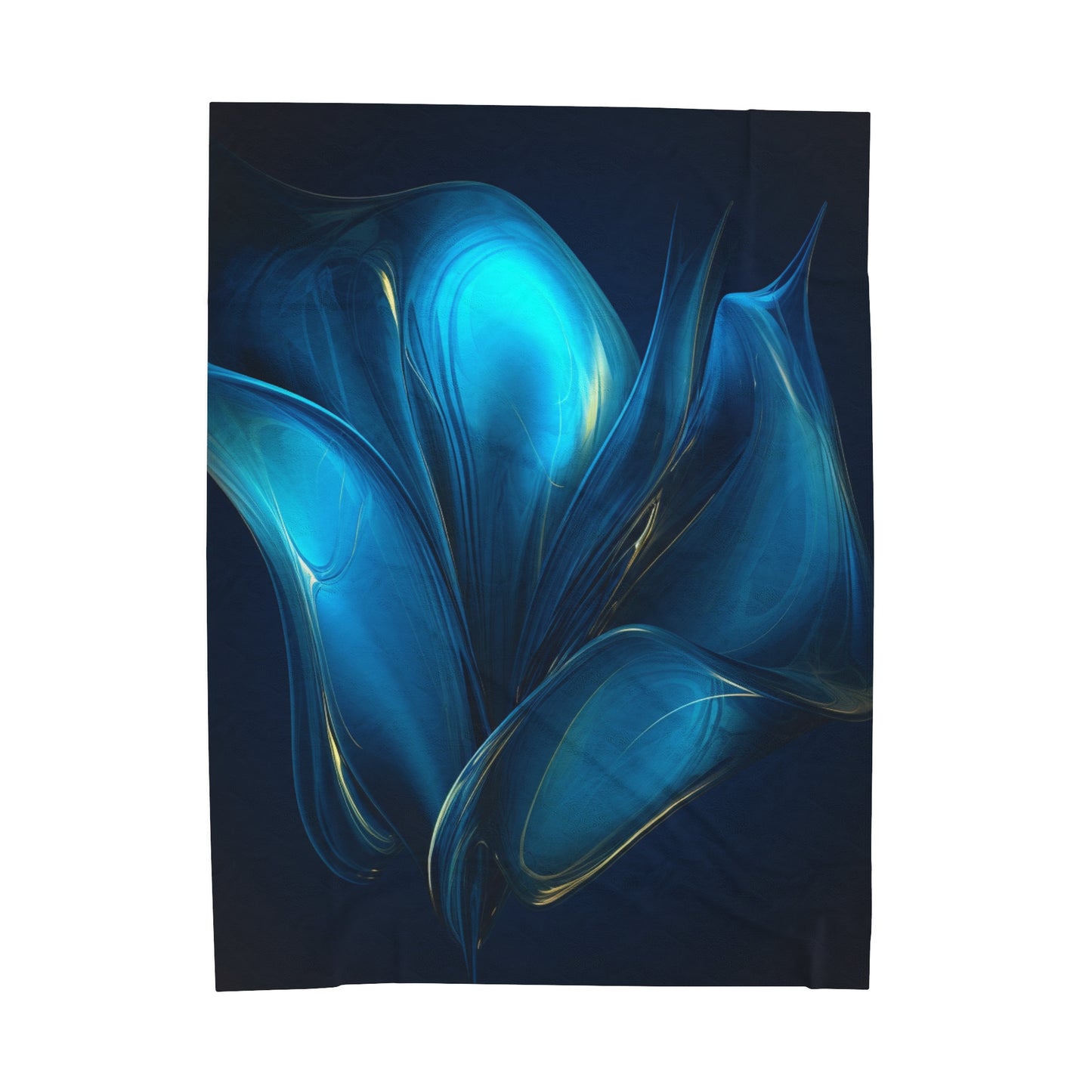 Velveteen Plush Blanket Abstract Blue Tulip 2