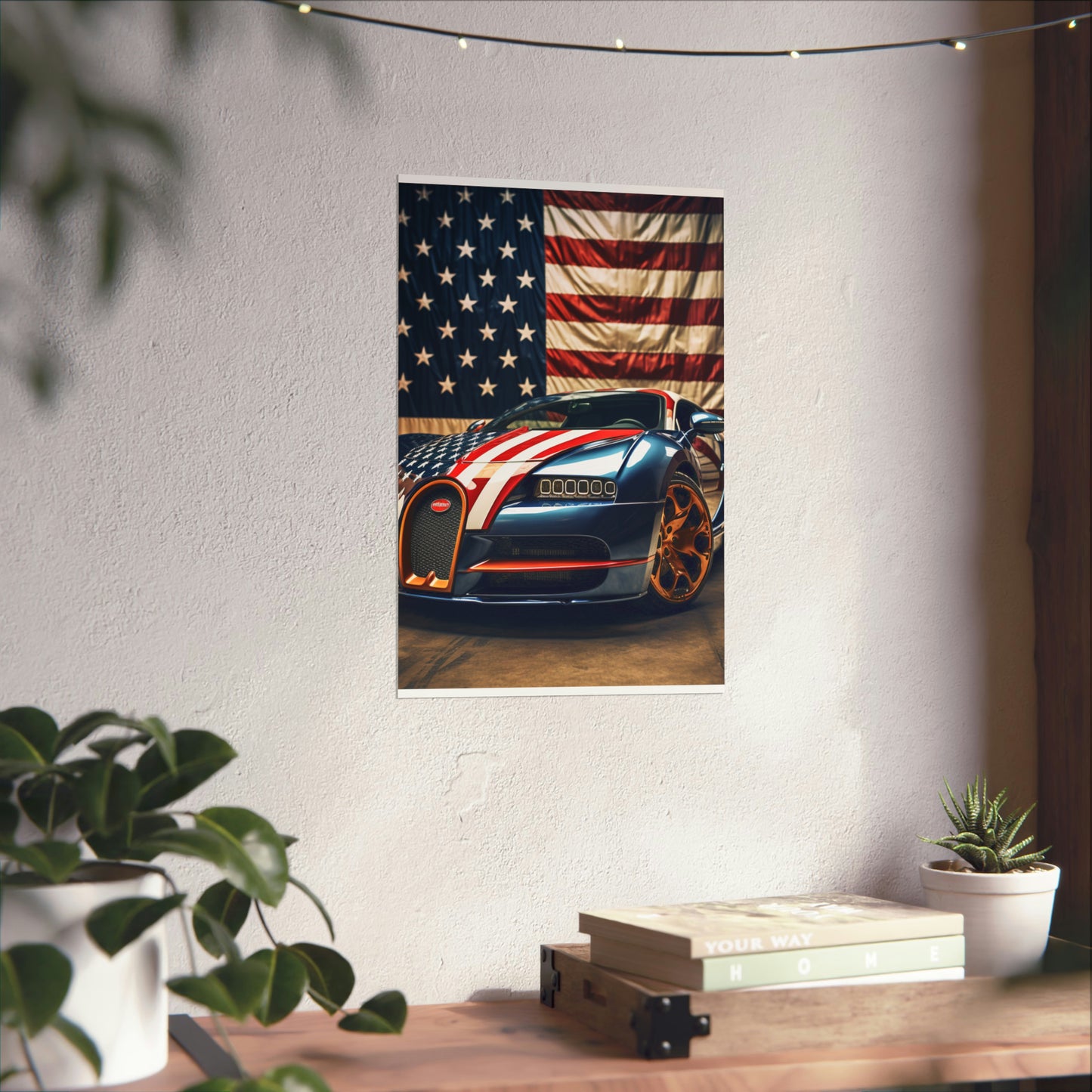 Premium Matte Vertical Posters Bugatti Flag American 4