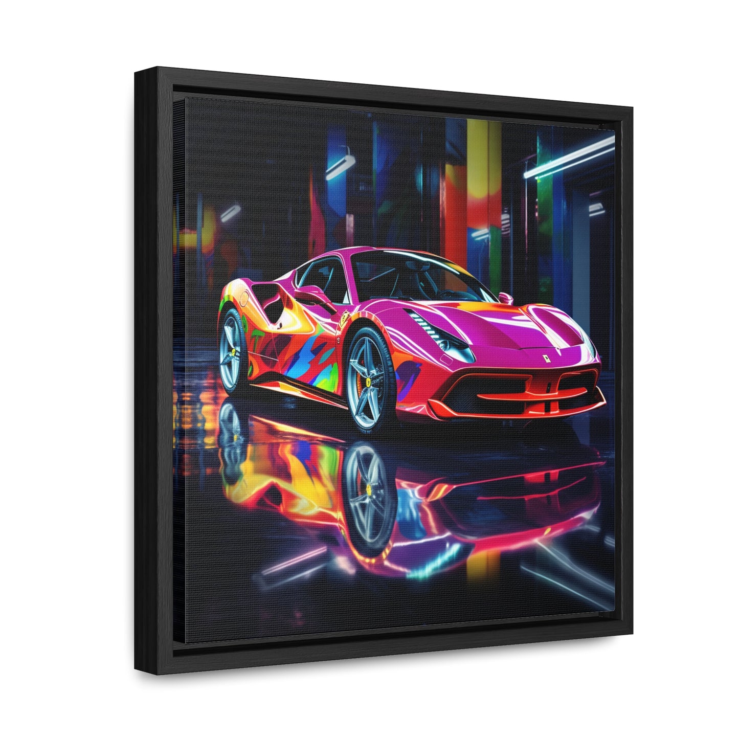 Gallery Canvas Wraps, Square Frame Pink Macro Ferrari 1