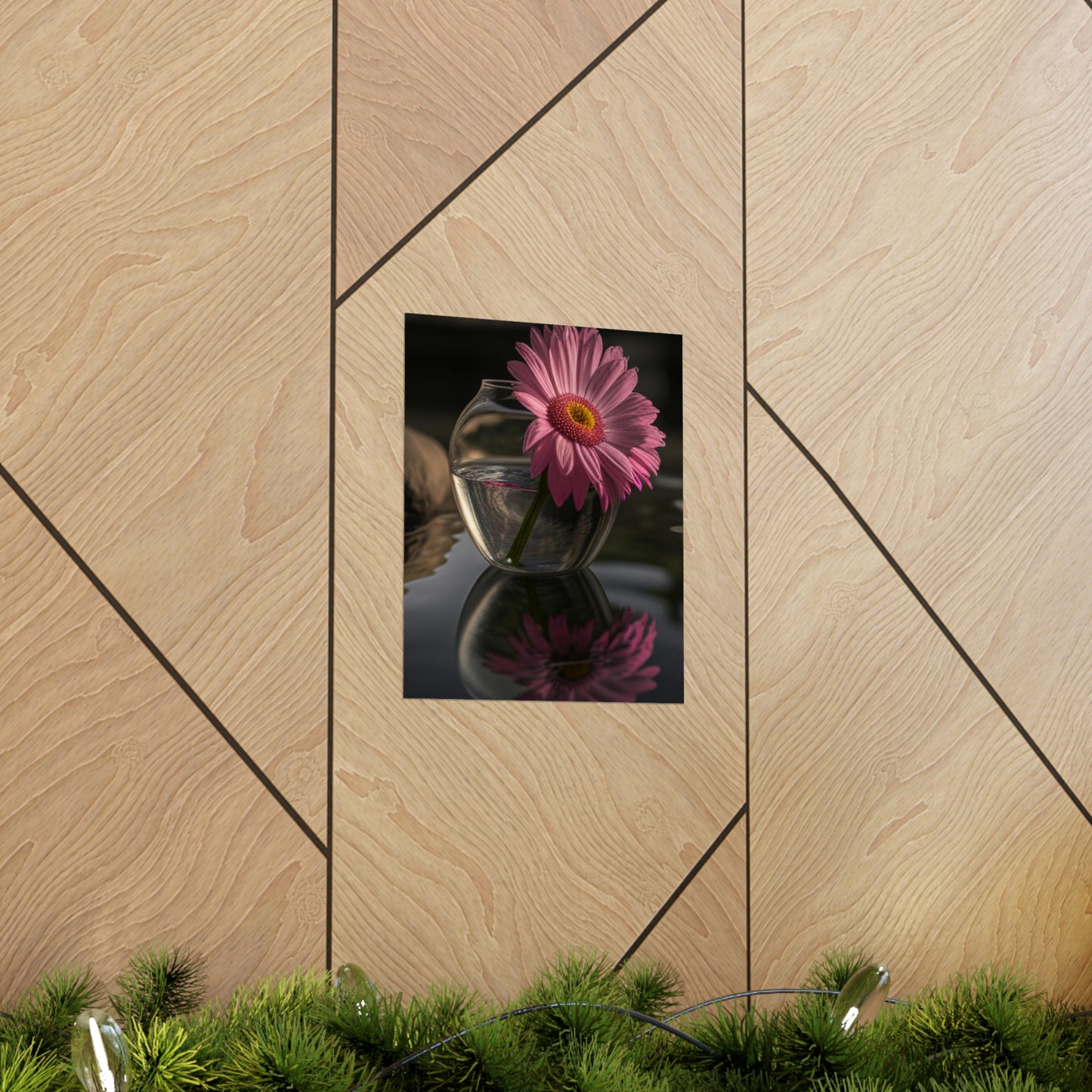 Premium Matte Vertical Posters Pink Daisy 2