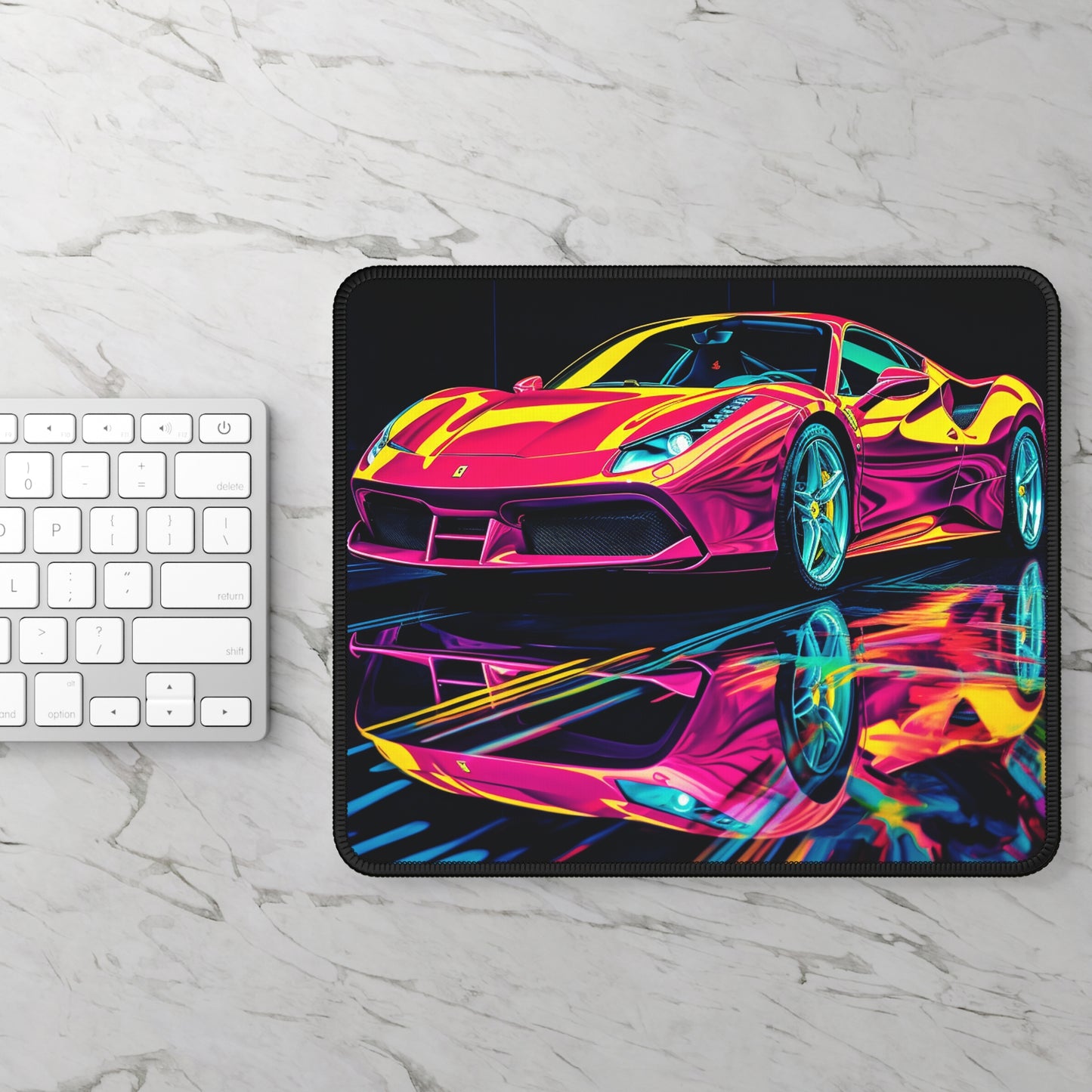 Gaming Mouse Pad  Pink Ferrari Macro 1