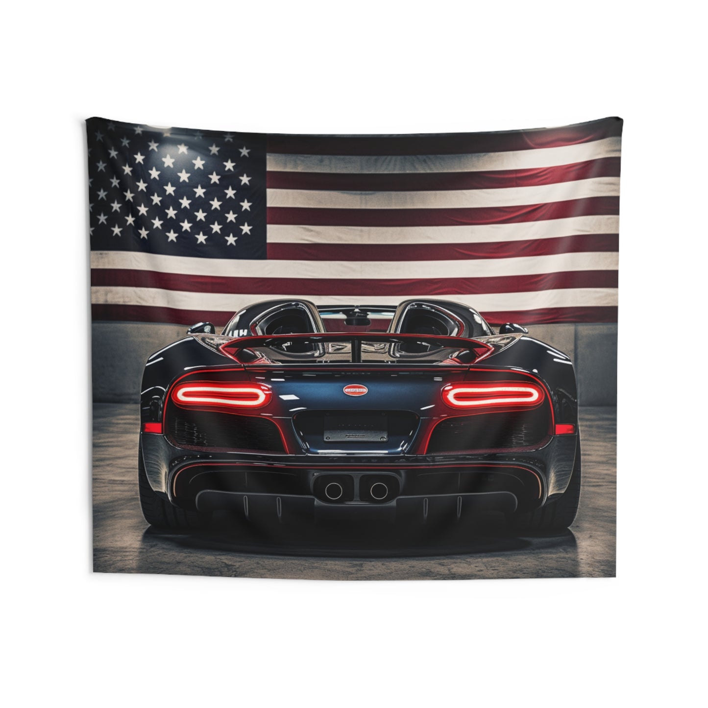 Indoor Wall Tapestries American Flag Background Bugatti 4