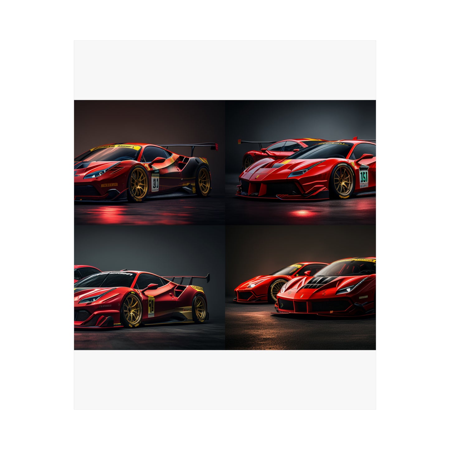 Premium Matte Vertical Posters Ferrari Red 5