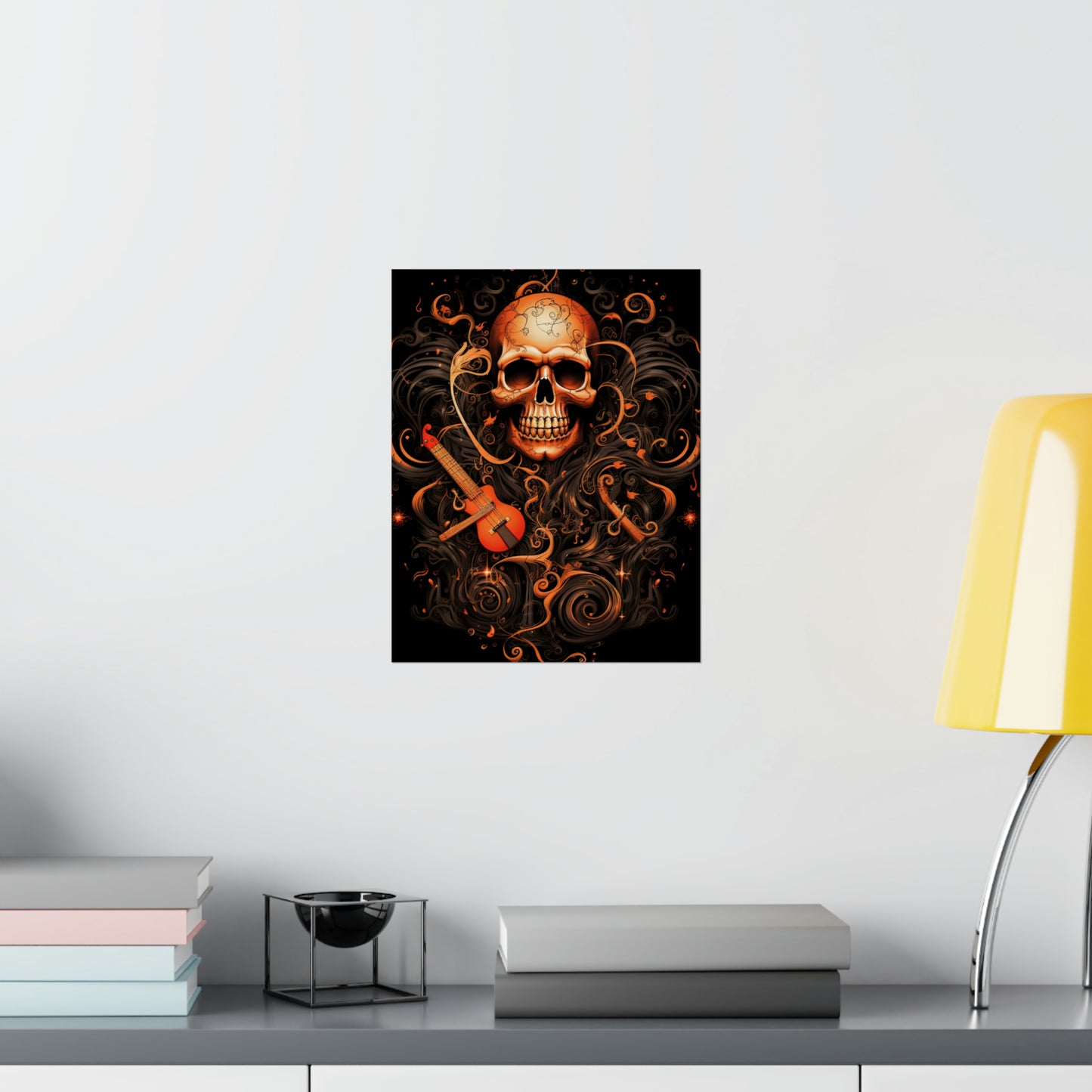 Premium Matte Vertical Posters Skull Treble Clef 4