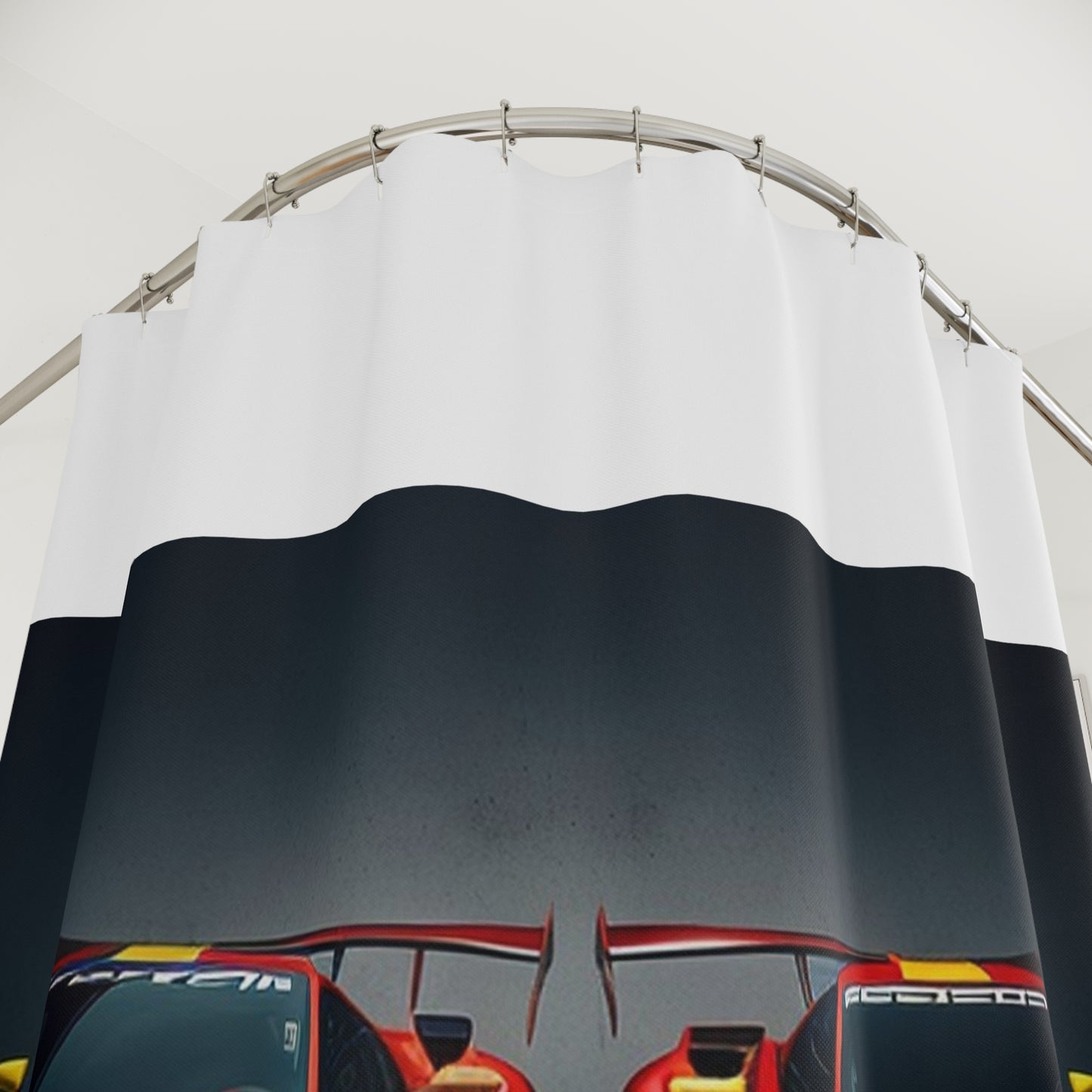 Polyester Shower Curtain Ferrari Red Blue 4