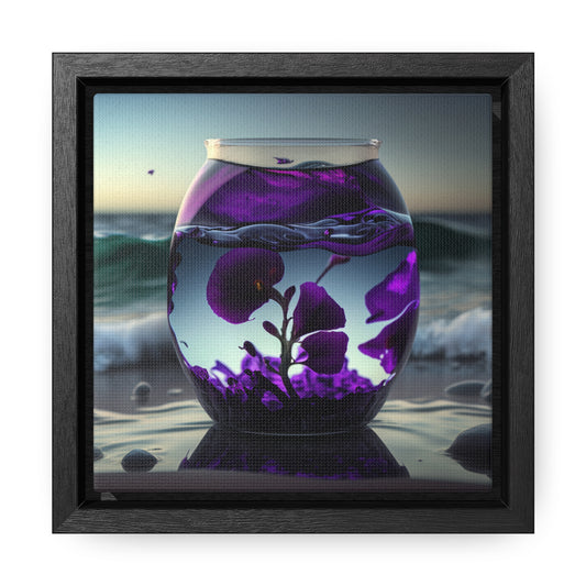 Gallery Canvas Wraps, Square Frame Purple Sweet pea in a vase 4