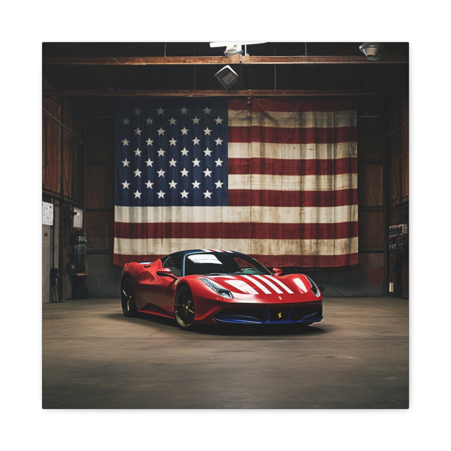 Canvas Gallery Wraps American Flag Farrari 4