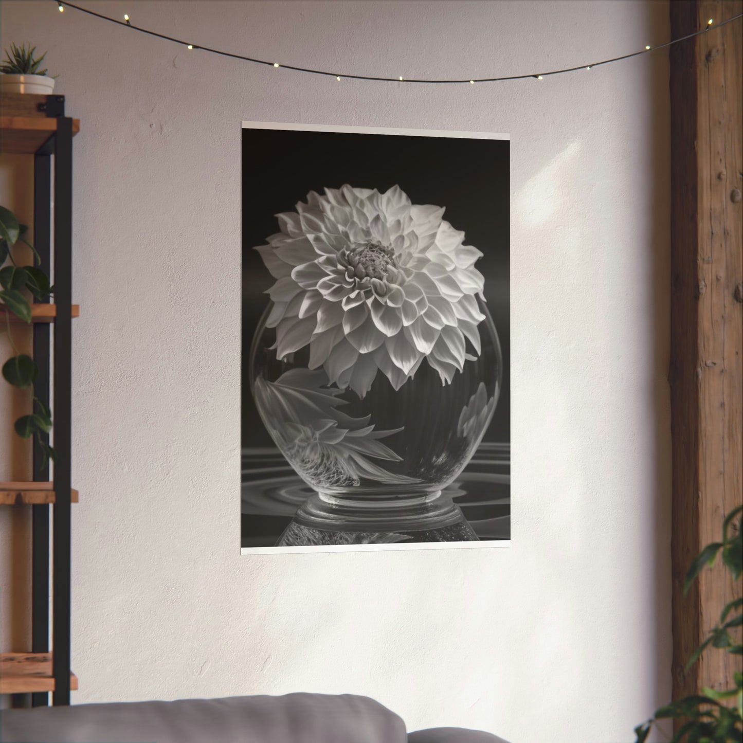 Premium Matte Vertical Posters White Dahlia 1