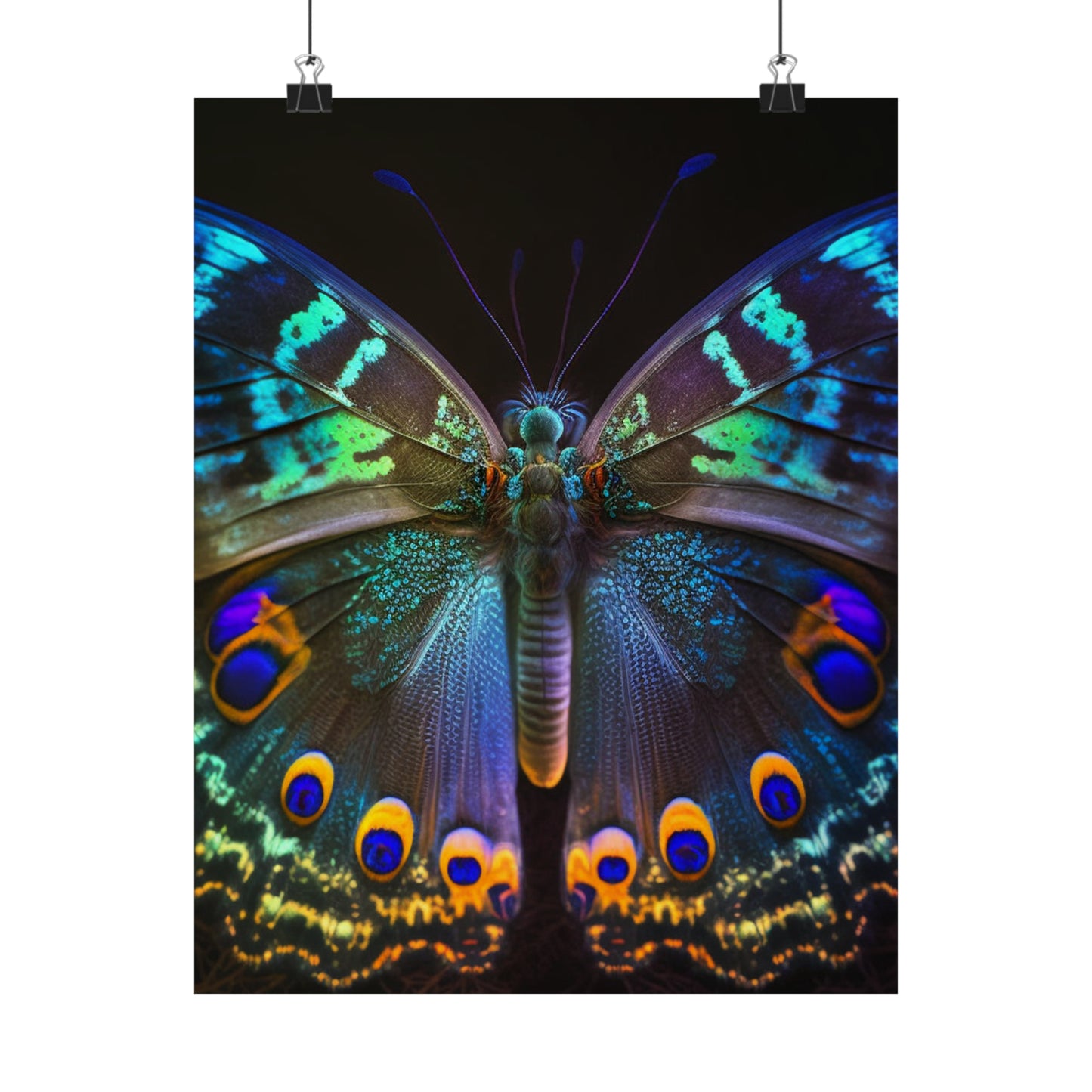 Premium Matte Vertical Posters Neon Hue Butterfly 3