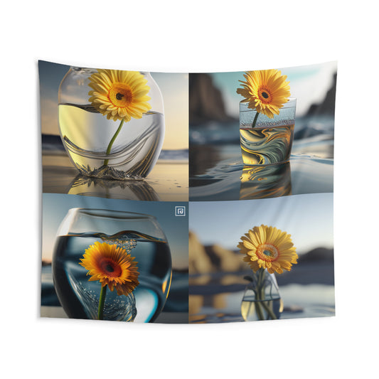 Indoor Wall Tapestries yello Gerbera glass 5
