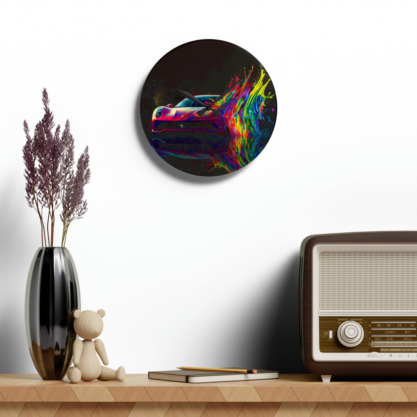 Acrylic Wall Clock Ferrari Fusion Water 3